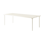 Table de jardin rectangulaire en acier inoxydable blanc perl� 240x100cm patio - tolix
