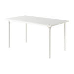 Table de jardin rectangulaire en acier inoxydable blanc pur 140x80cm patio - tolix