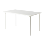 Table de jardin rectangulaire en acier inoxydable blanc pur 160x100cm patio - tolix