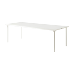 Table de jardin rectangulaire en acier inoxydable blanc pur 240x100cm patio - tolix