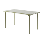 Table de jardin rectangulaire en acier inoxydable vert jonc 140x80cm patio - tolix