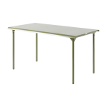 Table de jardin rectangulaire en acier inoxydable vert jonc 160x100cm patio - tolix