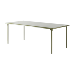 Table de jardin rectangulaire en acier inoxydable vert jonc 200x100cm patio - tolix