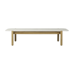 Table de jardin en teck et �clats de c�ramique portland blanc 129 cm oda - vincent sheppard