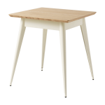 Table � manger carr�e en ch�ne et acier blanc perl� 70x70cm 55 - tolix