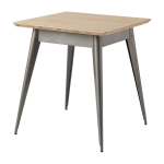 Table � manger carr�e en ch�ne et acier brut vernis 70x70cm 55 - tolix