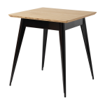 Table � manger carr�e en ch�ne et acier noir fonc� 70x70cm 55 - tolix