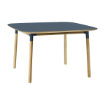Table � manger carr�e en ch�ne et lino bleu 120 x 120 cm form - normann copenhagen