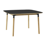 Table � manger carr�e en ch�ne et lino noir 120 x 120 cm form - normann copenhagen