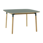 Table � manger carr�e en ch�ne et lino vert 120 x 120 cm form - normann copenhagen