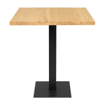 Table � manger carr�e en ch�ne massif et acier noir 70x70cm elliot - versmissen