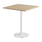 Table � manger carr�e en ch�ne et pi�tement en acier blanc 70 x 70 x 75 cm moka - tiptoe