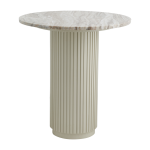 Table � manger haute ronde en bois de manguier et marbre blanc 70x75cm erie - nordal