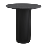 Table � manger haute ronde en bois de manguier et marbre noir 70x75cm erie - nordal