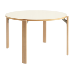 Table � manger en h�tre laqu� blanche ivoire 128 cm rey - hay