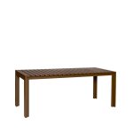 Table � manger de jardin rectangulaire en acier marron 191x80x76cm haus - h�bsch