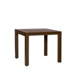 Table � manger de jardin rectangulaire en acier marron 89x80x76cm haus - h�bsch