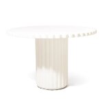 Table � manger de jardin ronde en b�ton blanc antique 116, 8 daisy - business & pleasure