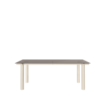 Table � manger rectangulaire en acier beige et verre teint� fonc� 200 x 90 cm atura - ferm living