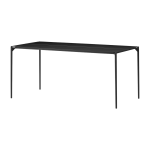 Table � manger rectangulaire en acier noir 160 x 80 cm novo - aytm