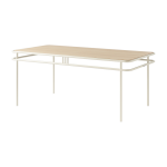 Table � manger rectangulaire en ch�ne clair et acier blanc perl� 180x90x76, 5cm ud - tolix