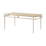 Table � manger rectangulaire en ch�ne clair et acier gris beige 180x90x76, 5cm ud - tolix