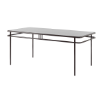 Table � manger rectangulaire en ch�ne noir et acier brun noir 180x90x76, 5cm ud - tolix