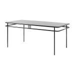 Table � manger rectangulaire en ch�ne noir et acier noir fonc� 180x90x76, 5cm ud - tolix