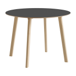 Table � manger ronde en bois stratifi� gris pierre et h�tre naturel 98x73cm cph deux 220 2. 0 - hay