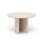 Table � manger ronde en ch�ne beige et acier beige 120x74cm plateau - fest amsterdam