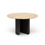 Table � manger ronde en ch�ne naturel et acier noir 120x74cm plateau - fest amsterdam