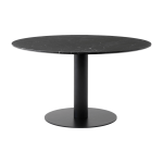 Table � manger ronde en marbre noire et base en acier noire 150 cm in between sk20 - &tradition