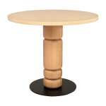 Table � manger ronde en placage ch�ne et h�tre massif 90cm beads - versmissen