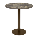 Table � manger ronde en stratifi� ardoise et acier bronze fonc� 70cm elliot - versmissen