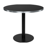 Table � manger ronde en stratifi� roche noir et acier noir 90cm elliot - versmissen