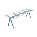 Table � manger en verre et structure en �chafaudage bleu 250cm clavex - maximum