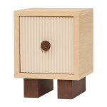 Table de nuit en bois massif d'h�v�a et fr�ne naturel 40x35x52cm heju x nobodinoz - nobodinoz