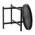 Table � plateau ronde en rotin noir 60 x 47cm milli - bloomingville