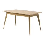 Table rectangulaire en ch�ne et acier brun vert 140x80cm 55 - tolix