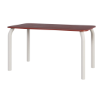 Table rectangulaire en fr�ne rouge auburn et pieds beige d�sertique 140x80cm meko - noo. ma
