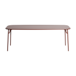 Table repas d'ext�rieure rectangle � lattes en aluminium rouge brun 220cm week end - petite friture
