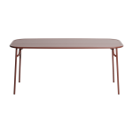 Table repas d'ext�rieurer rectangle � lattes en aluminium rouge brun 180cm week end - petite friture