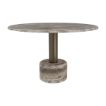 Table ronde en acier inoxydable et marbre gris 120x76cm cooper - versmissen