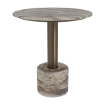 Table ronde en acier inoxydable et marbre gris 70x76cm cooper - versmissen