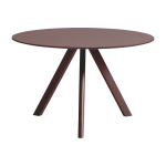 Table ronde en bois de ch�ne laqu� et linol�um bordeaux 120x73cm cph 20 2. 0 - hay