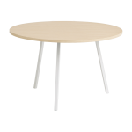 Table ronde en ch�ne et acier blanc 120cm loop stand - hay