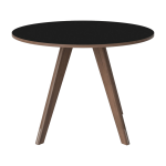 Table ronde en stratifi� fenix noir et noyer massif huil� 100 cm new mood - bolia