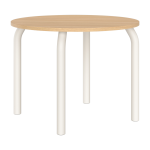 Table de salle � manger ronde en ch�ne et pieds beige d�sertique 100cm meko - noo. ma