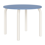 Table de salle � manger ronde en fr�ne bleu givr� et pieds beige d�sertique 100cm meko - noo. ma