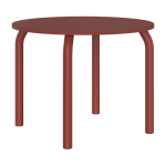 Table de salle � manger ronde en fr�ne rouge auburn 100cm meko - noo. ma